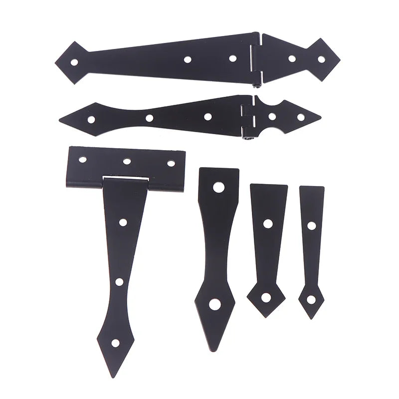 Durable 2PCS Furniture Cupboard Door Hinge Folding Black Iron Hinge For The Cabinet Door Hardware Accessories For Home Use Qme