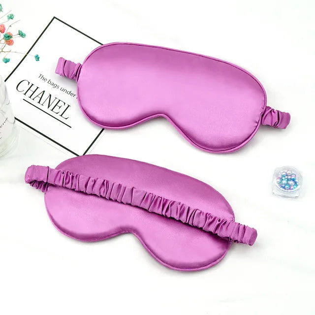 Eye Patch Soft Silk Sleep Mask Eye Masks Coversfor Sleep 100% Blackout Zero Eye Pressure Blindfold with Adjustable Strap Mask Qme Purple