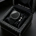 2 Pieces Fashion Men's Casual Business Watches Plastic Band Male Quartz Watch-Bracelet Beads Set Men's Watch (Without Box) Qme A