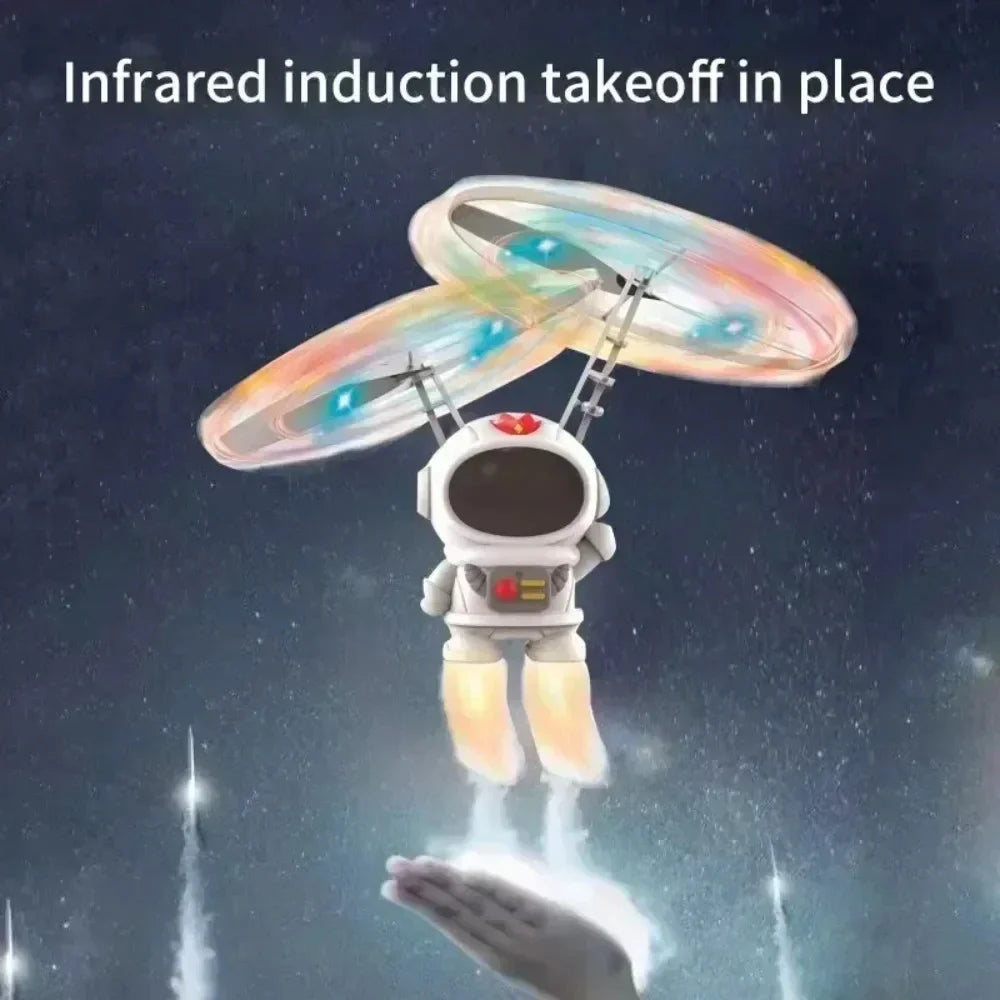 Creative Mini Astronaut Drone Cartoon Spaceman Flying Robot Toys with USB Charging Hand Control Helicopter Kid Boy Christma Gift Qme
