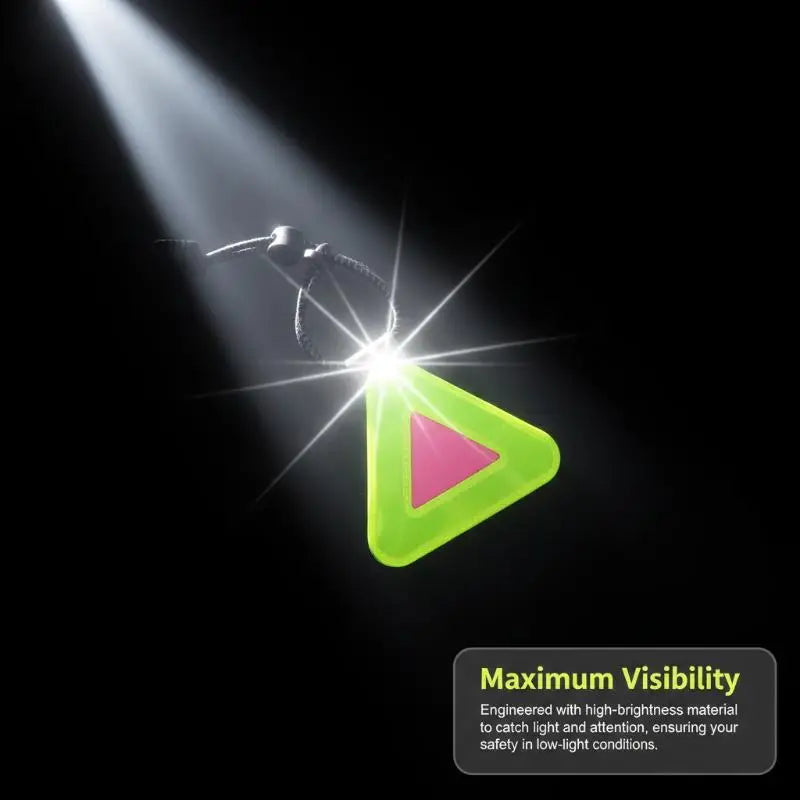 Bike Triangle Reflective Signs Safety Warning Pendant Night Riding Qme