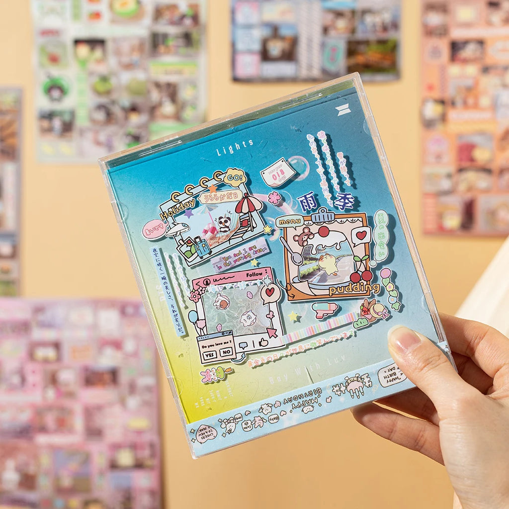 30/60 Sheets Vintage Flavors Street Series Sticker Book Food Creative Handbook DIY Scrapbook Framed Albums Japanese Stationery Qme