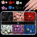 3D Acrylic Flower Nail Charms Art Cute Colorful Floral Caviar Beads Qme C- 6 gird