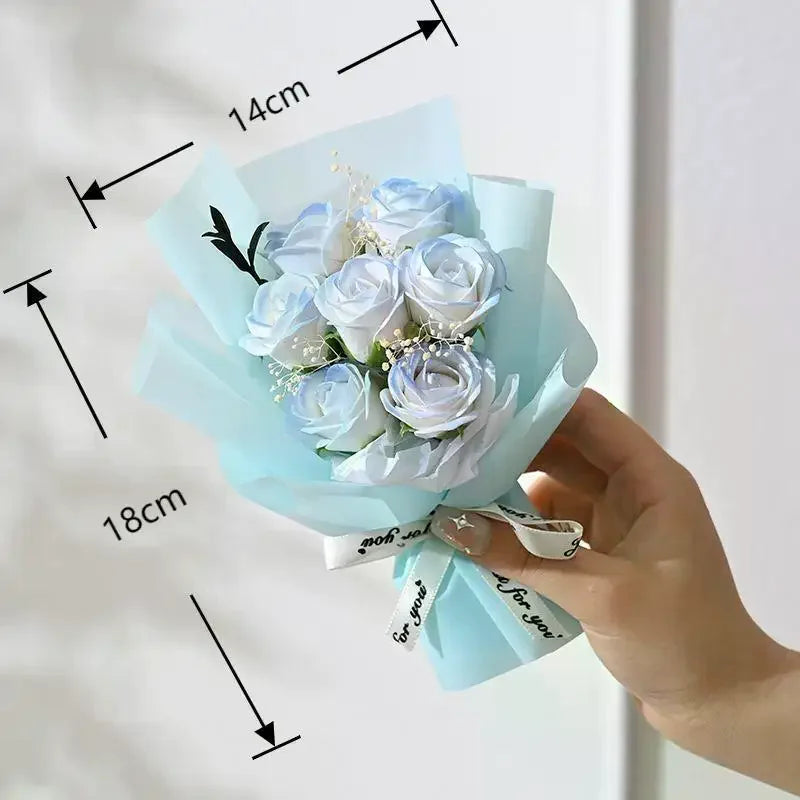 Valentine's Day Gift Decoration Rose Artificial Flowers Bouquet Fake Flower For Girlfriend Gift Mother's Day Decor Flower Qme