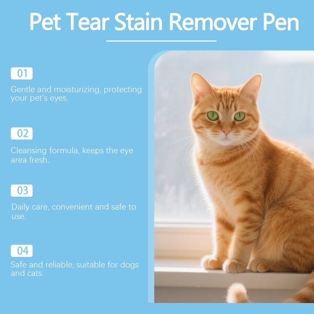 Yegbong Pet Care Tear Stain Removal Pen for Cats And Dogs Universal Eye Cleaning Solution 3ml Qme