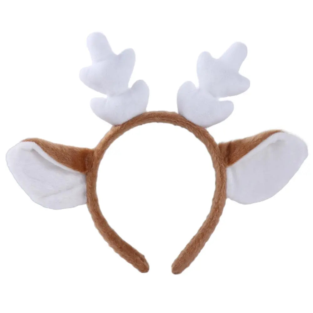 Headwear Party Wash Face Christmas Make Up Cloth Antler Headband Hair Accessories Women Hair Band Korean Style Head Hoop Qme white