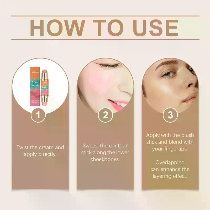 Multi Use Contour Stick Light Brown Pink Matte Finish Long Lasting Qme