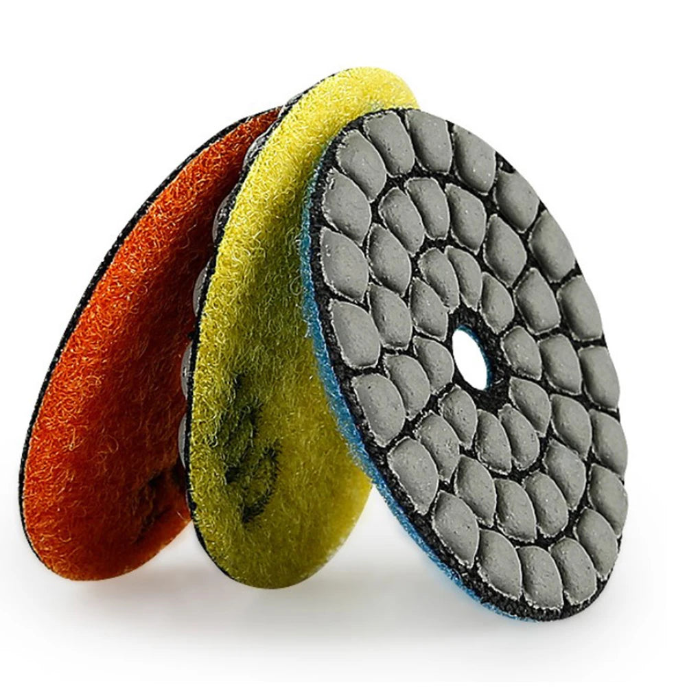 1pc 2 Inch 50mm Emery Dry Polishing Pad Disc For Granite Marble Quartz Glass Stone Sanding Random Color Qme