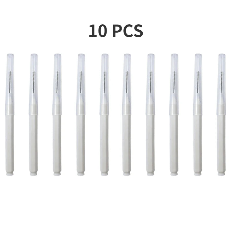 5/10/50PCS Mini Eyebrow Brush Brow Perm Brush Disposable Brow Lifting Brushes Bendable Micro Eyelash Brush Applicators Tools Qme 10PCS White