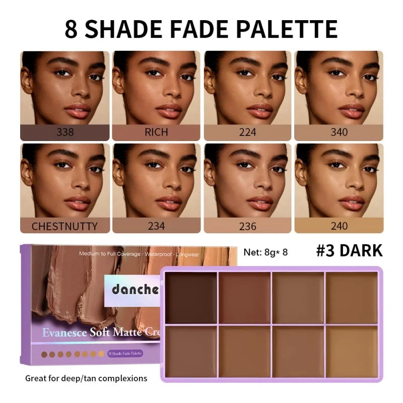 Cream Concealer Palette Full Coverage for Tattoos Scars Dark Spots Cream Concealer Long-Wear Natural Flawless Soft Matte Makeup Qme 03
