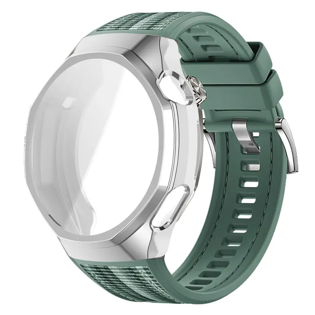 TPU Case+strap Huawei GT6 Soft Silicone+nylon Woven Bracelet Band