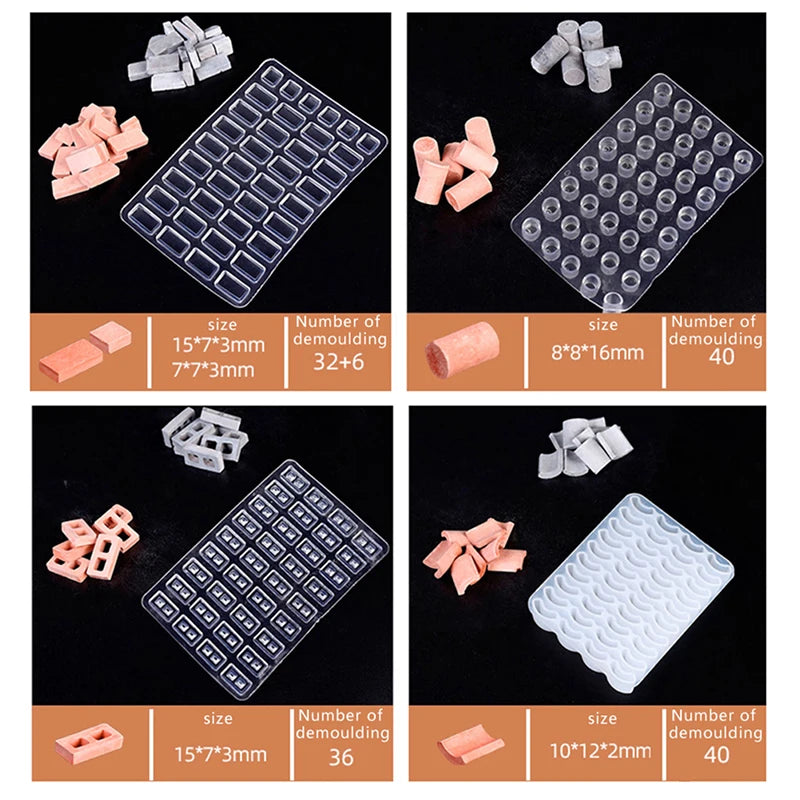 1Pc Building Making Mini Brick Sand Table Silicone Mold Cement Model Brick Small House Handmade Diy Home Decoration Qme
