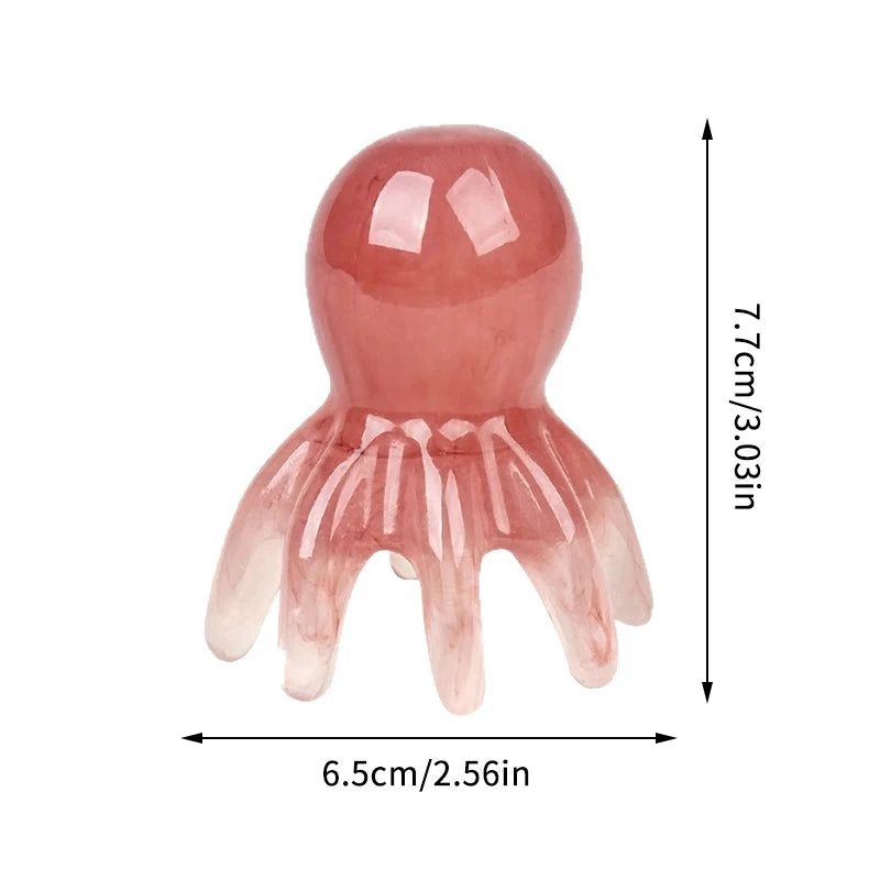 Resin Octopus Massage Comb Head Meridian Scraping Scalp Brush Qme
