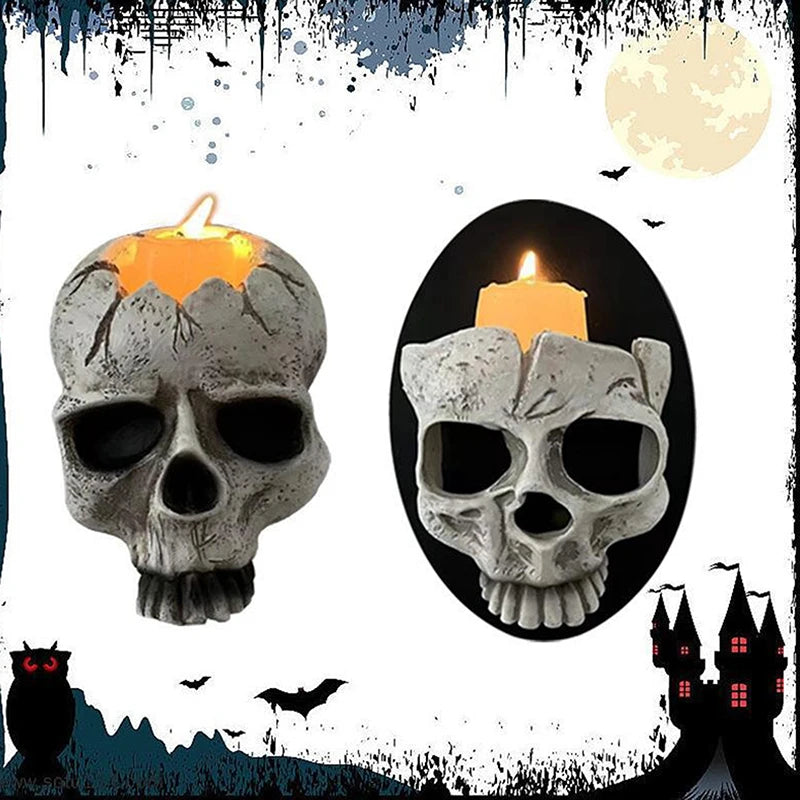Resin Handicraft Craft Wholesale Home Decoration Skeleton Candlestick Qme