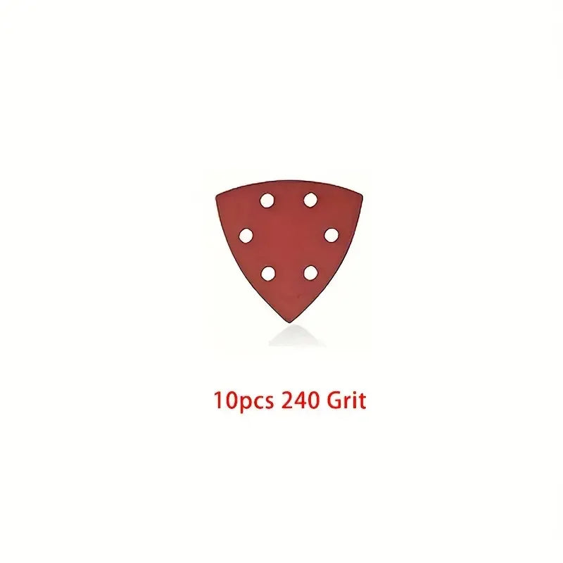 10/60pcs Triangle Sanding Pads 6 Holes Multi-Grit 40-320 Efficient Dust Extraction Design Angle Grinder & Delta Sanders Qme 10Pcs 240Grits