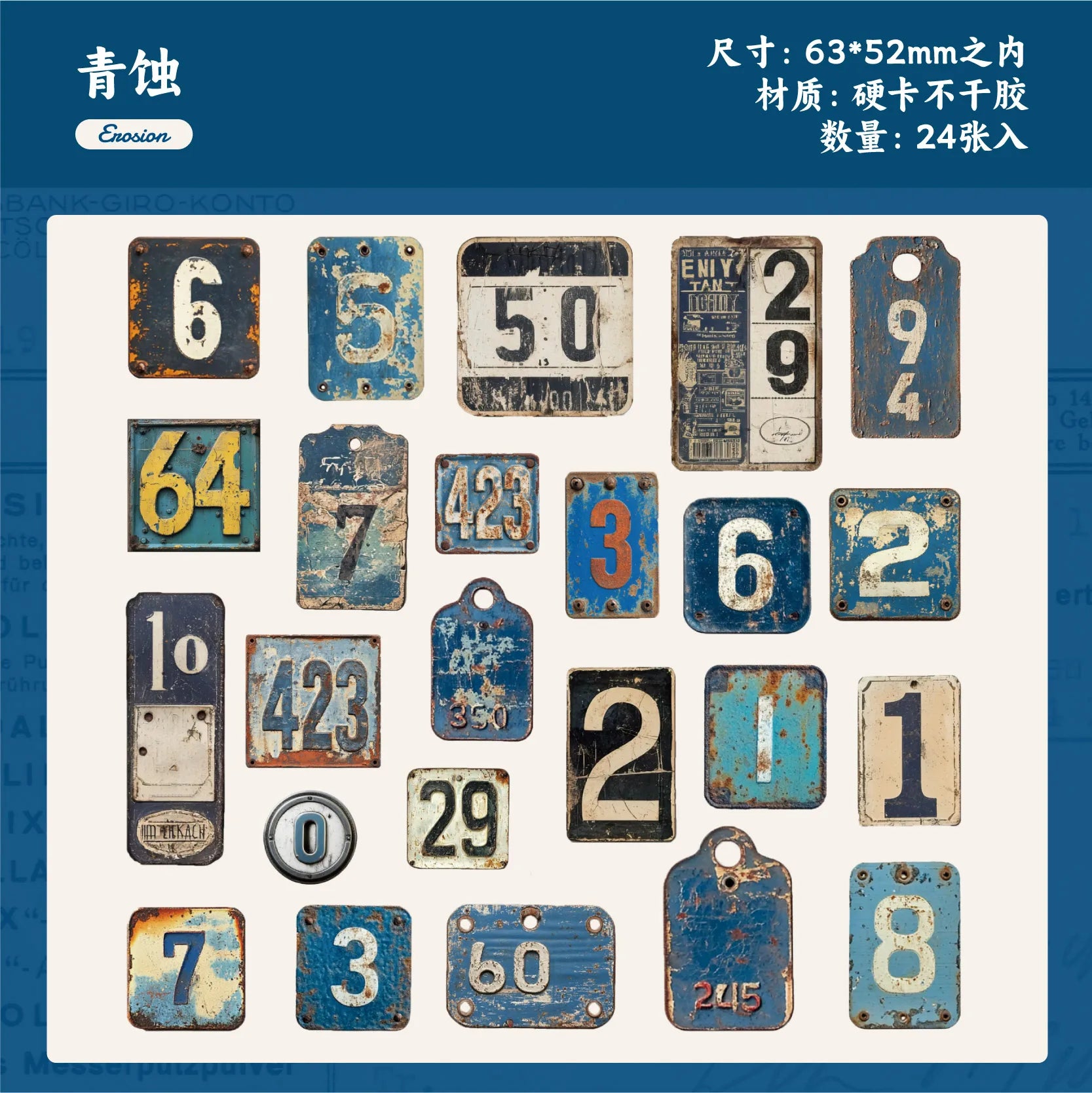 24 Pcs Retro Alphabet, Number & Symbol Label Stickers Sticker Pack Scrapbooking Diary Vintage Decoration Junk Journal Stickers Qme D