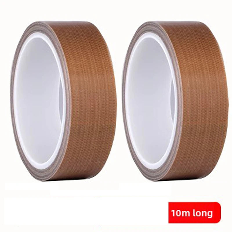 Tape Adhesive Cloth Width 10~50mm Thickness 0.13mm 0.18mm Insulated Vacuum High Temperature Resistant Sealing PTFE Tapes Qme 2 rolls 10M 0.13mm|10mm