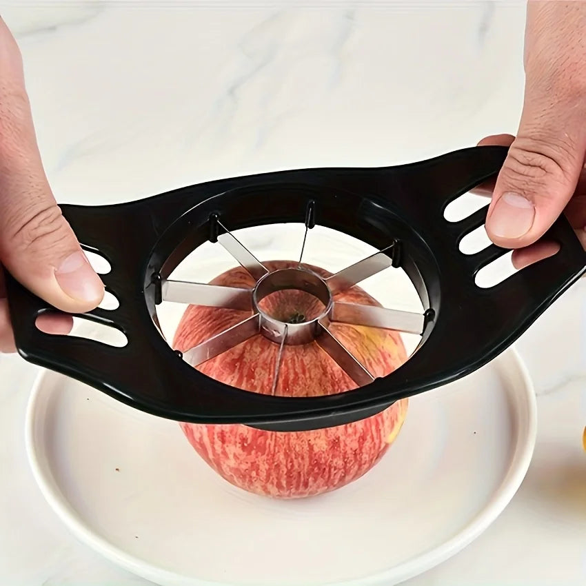 Stainless Steel Apple Slicer and Corer - Heavy-Duty Manual Fruit Knife with Uniform Blade, Ergonomic Handle Qme