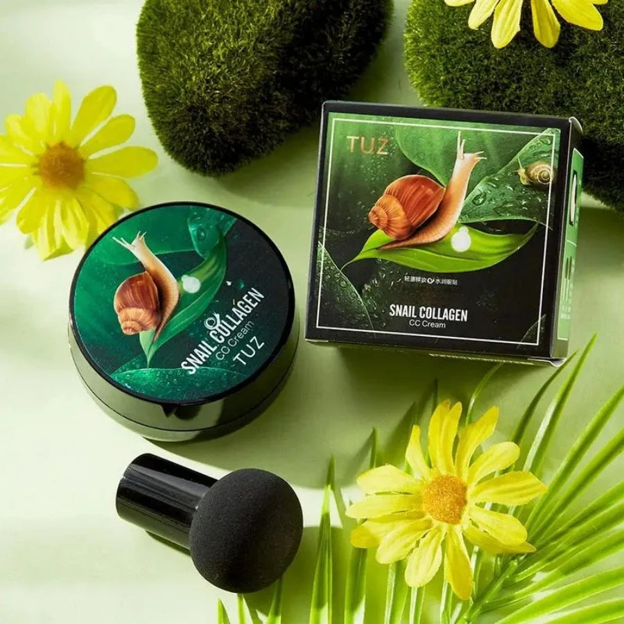 Snail Collagen BB Cream Mushroom Head Air Cushion CC Cream Face Concealer Brightening Moisturizing Foundation Cream Waterproof Qme