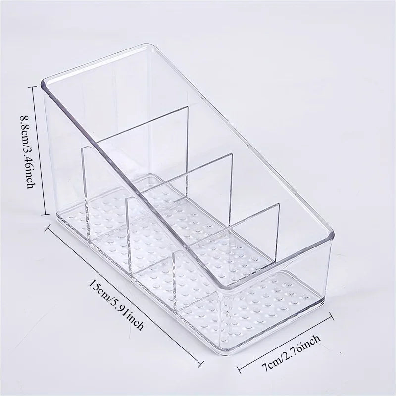 1pc Remote Control Holder, Desk Organizer, 4 Compartments Makeup Brush Holders With Different Heights For Home Qme