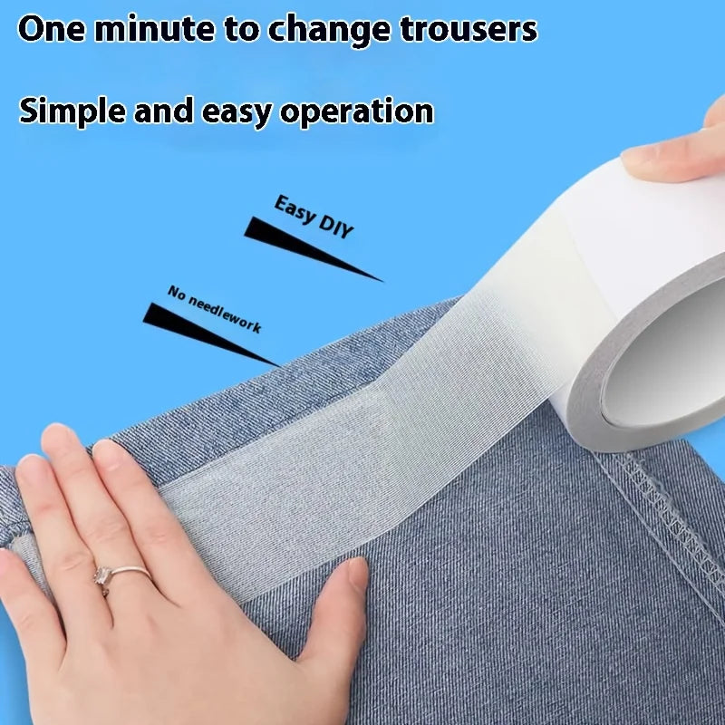 1 roll pants leg shortening tool, no sewing, no ironing, fixed sticker, self-adhesive leg sticker, clip, edge buckle, too long, Qme
