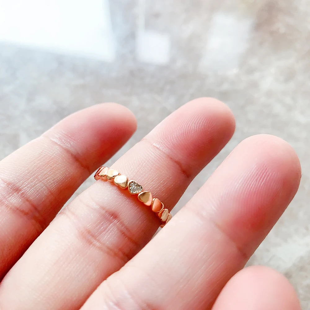 Ring Love Hearts Europe Style Romantic Fine Jewelry For Women Brand New Pure 925 Sterling Silver Gift Qme