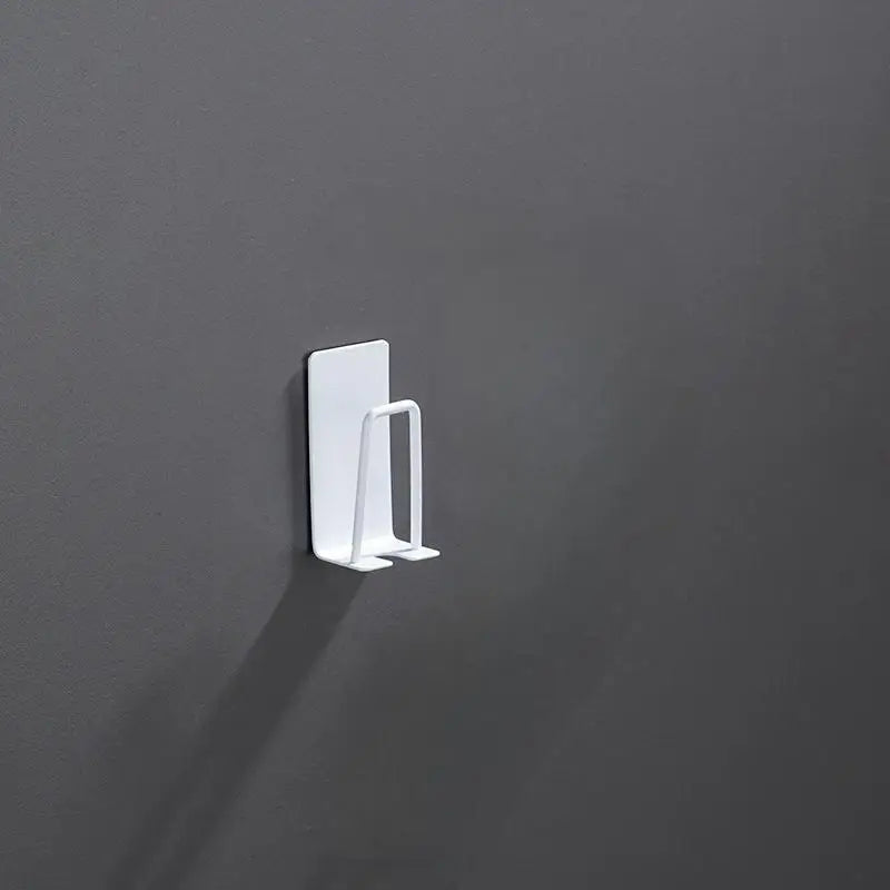 Stainless Steel Toothbrush Holder Wall Mounted Adhesive Toothbrush Cup Holder Space Saving Home Organizer Qme White 1PC