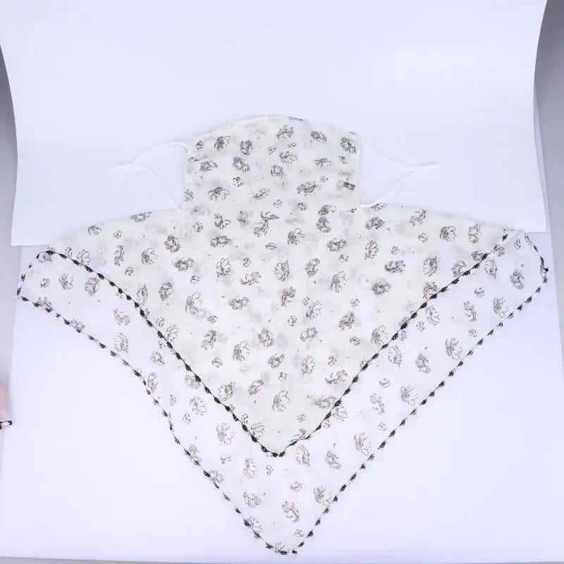 Adjustable Protection Face Chiffon Print Mask Women Sun Floral Scarf Qme A1