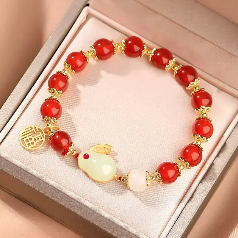 Fashion Creative Lucky Natural Hotan Jade Bracelet Vintage Light