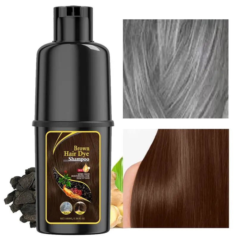 Hair Color Shampoo Black Hair Dye Covering White Hair Shampoo Hair Dye Shampoo Darkening Hair Shampoo Wine Red, Brown, Silver Qme