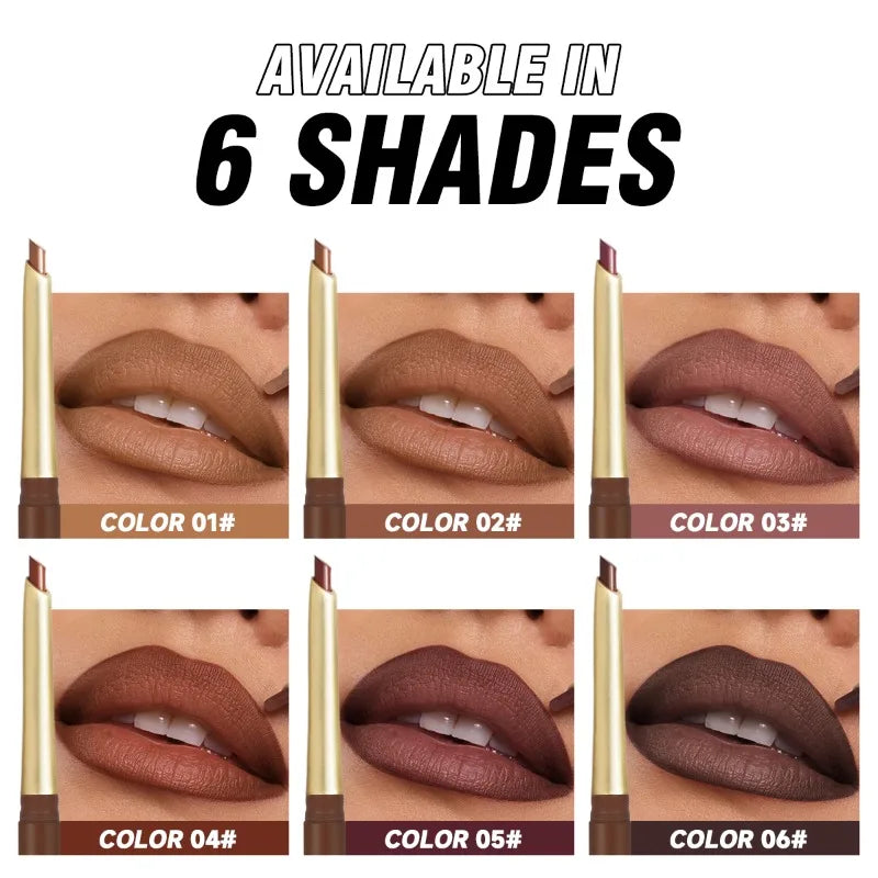 Inclined Tube Brown Tube Lip Liner, Multi-color Lipstick Pen, Depicting Lip Contours, Charming Lips, Lip Cosmetics Qme