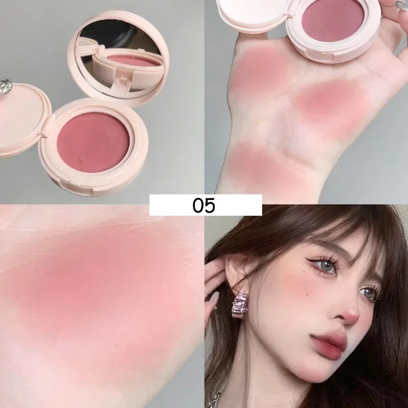 Face Blusher Matte Natural Cheek Tint Brighten Face Contouring Waterproof Cosmetics Blush Powder Soft Female Makeup 1pcs Blusher Qme style2-05