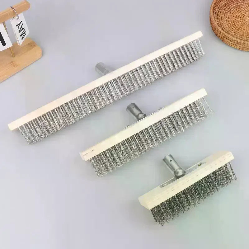 Multipurpose Steel Wire Deck Brush Head 20cm 30cm 50cm Heavy Duty Metallic Wire Brush For Patios Grime And Garage Floor Qme
