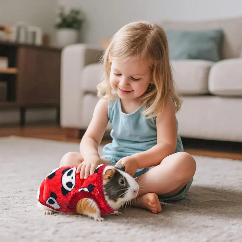 1pc pet plush vest, warm and soft T-shirt, suitable for rabbits, ferrets, hamsters and other small pets Qme