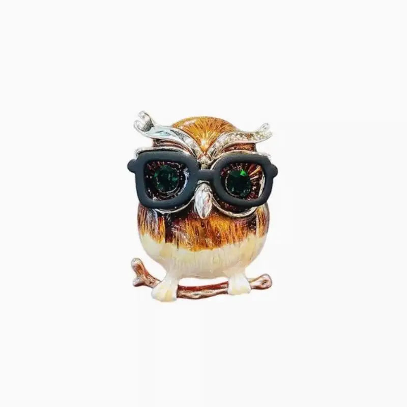 Delightful Antique Owl Cartoon Brooch Pins, Unique Animal Brooch for Women's Fashion, Stylish Jewelry Accessory Qme