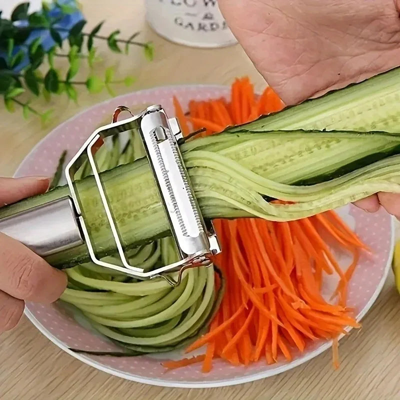 Stainless Steel Kitchen Peeler Fruits Vegetables Potatoes Carrots Cucumbers Grater Multifunctional Household Peeler Shredder Qme