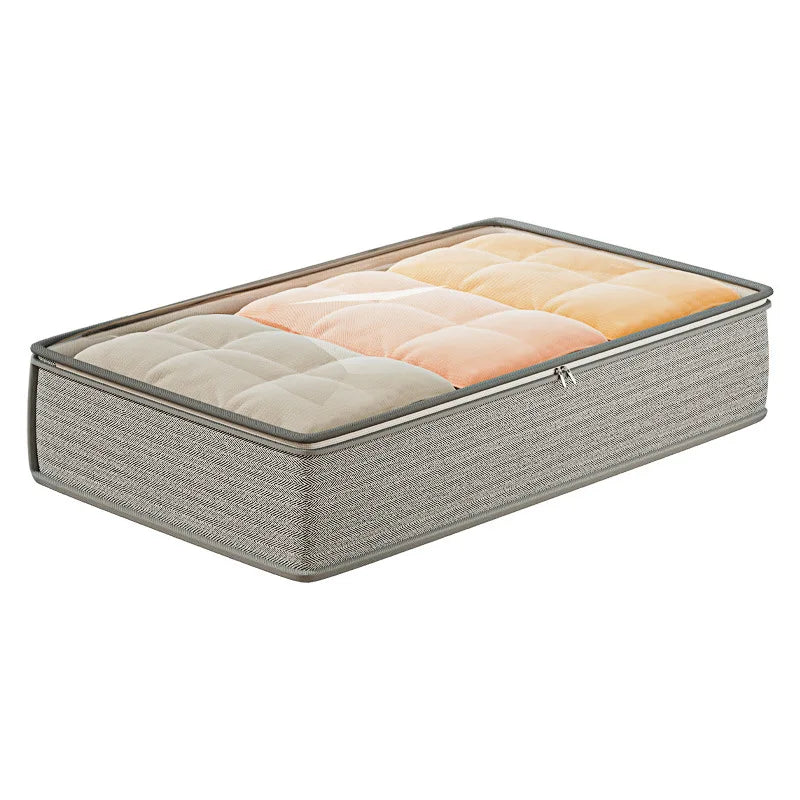 Drawer Style Flat Under-Bed Storage Box Low Profile Organizer for Off-Season Blankets & Clothing Home Closet Must-Have Qme