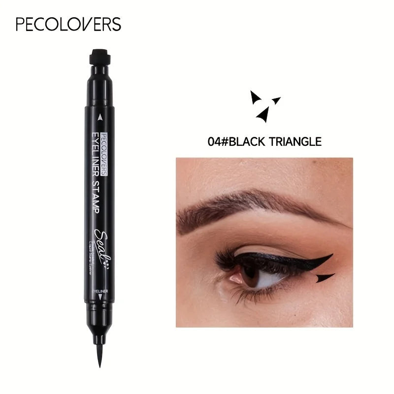 2-in-1 Butterfly & Star Moon Stamp Eyeliner Pen - Long-Lasting, Waterproof Black Liquid Eye Liner Pencil for Flawless Makeup Qme 04