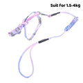 Kitten Harness Pet Traction Supplies Collar Small Cat Outdoor Leash Qme Purple S