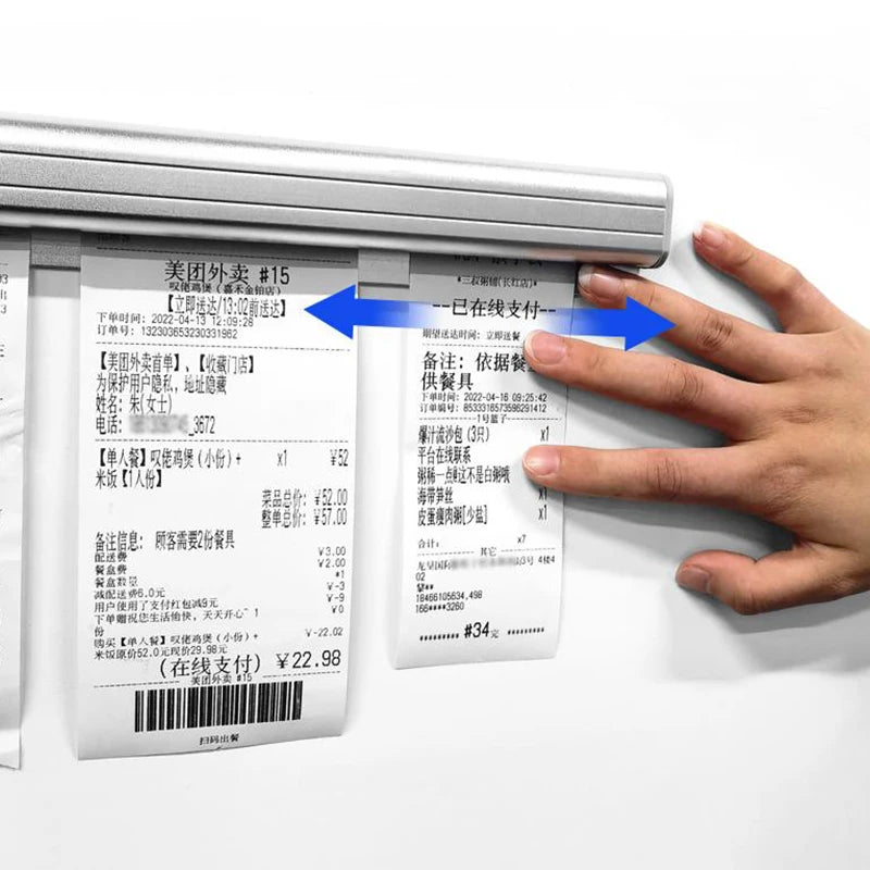 Aluminum Slide Check Rack Receipt Holder Desk Restaurant Ticket Qme
