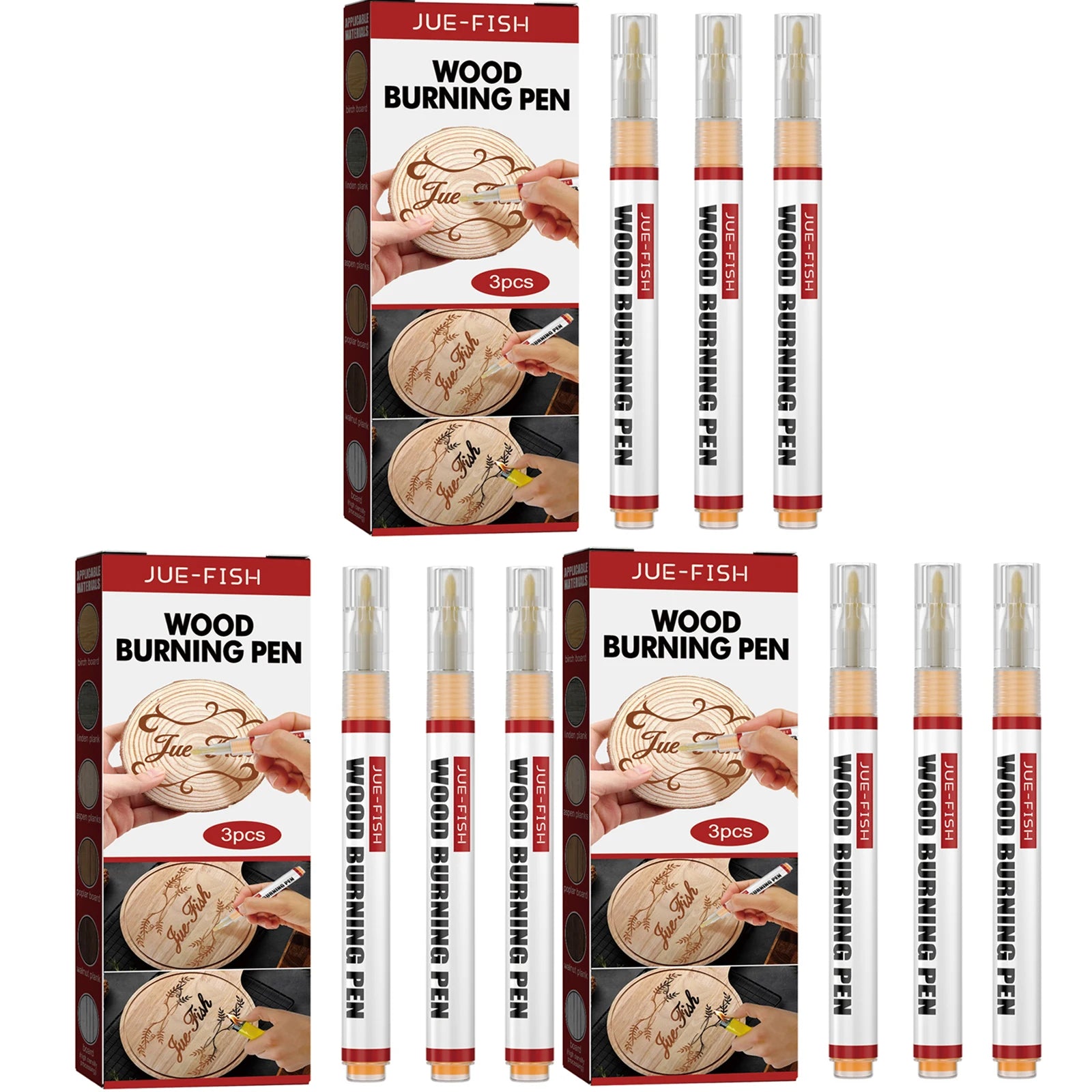 Wood Burning Pen Quickly Depict Beautiful Patterns Handmade Wood DIY Ink Evenly Distributed Safe Ingredient Wood Burning Pen Set Qme 9pcs Boxed