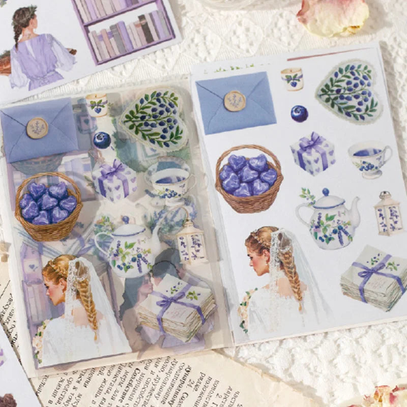 Romantic Couple Sticker Pack 10 Sheets/Bag Scrapbook Stationery DIY Journal Phone Case Notebook Decoration Qme