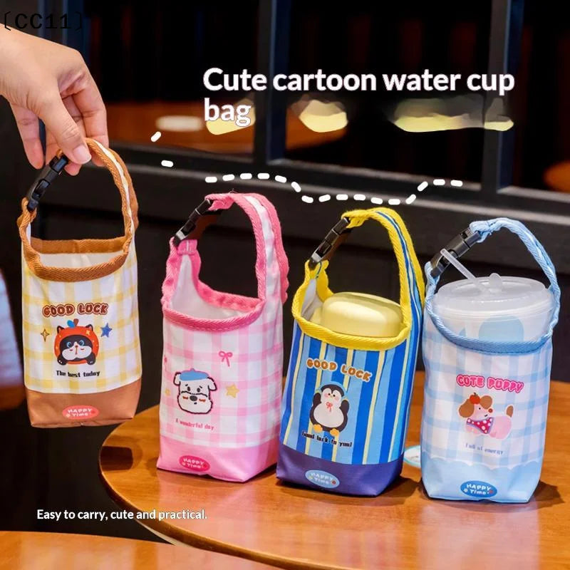 Water Bottle Carrier Bag Adjustable Buckle Baby Stroller Cup Holder Qme