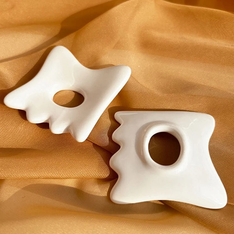 Ceramic Facial Scraping Tool Gua Sha Board Anti Aging Skin Care Qme