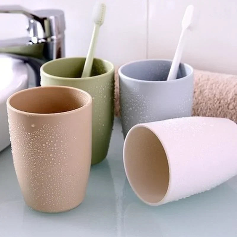 Simple Fresh Couple Brushing Cup Thickened Round Mouthwash Plastic Qme