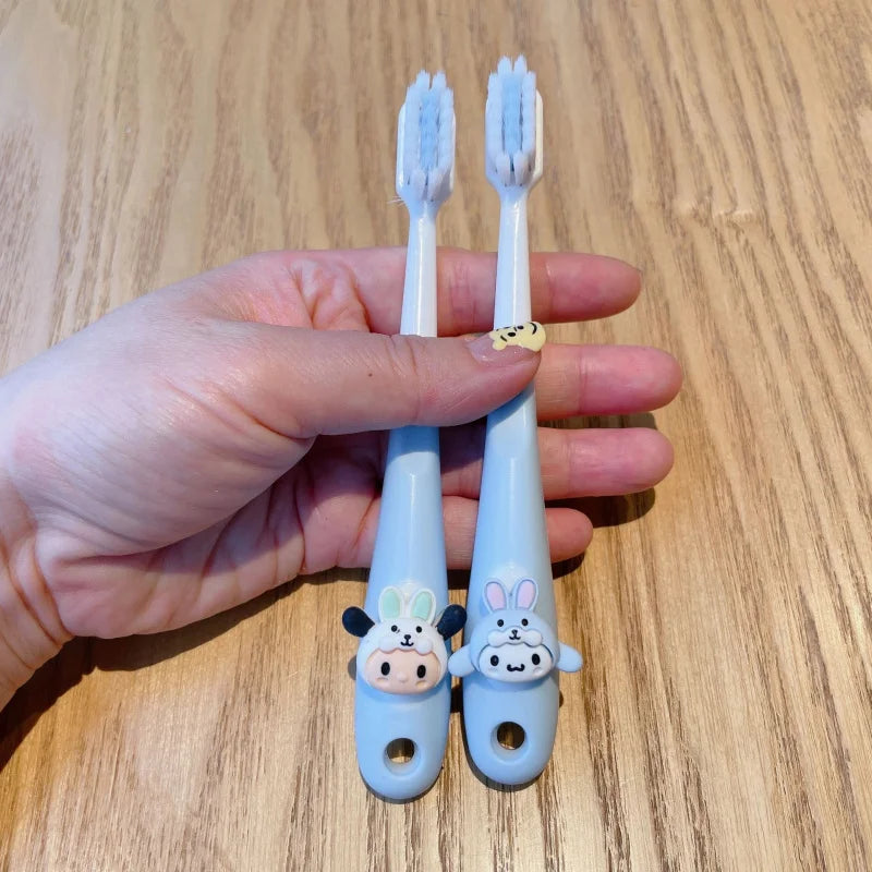 Hello Kitty Kuromi Cartoon Toothbrush Cute Student Soft Bristles Qme