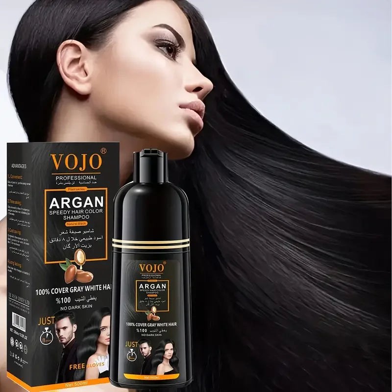 Unisex Adult Black Brown Hair Dye Shampoo Foam Plant-based Not Damage Qme
