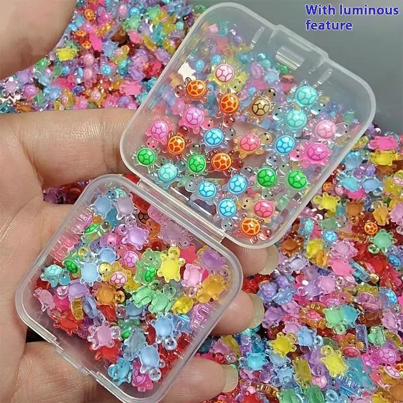 Glow Dark Resin Turtle Figurines Cute Miniatures Fairy Garden Micro Qme