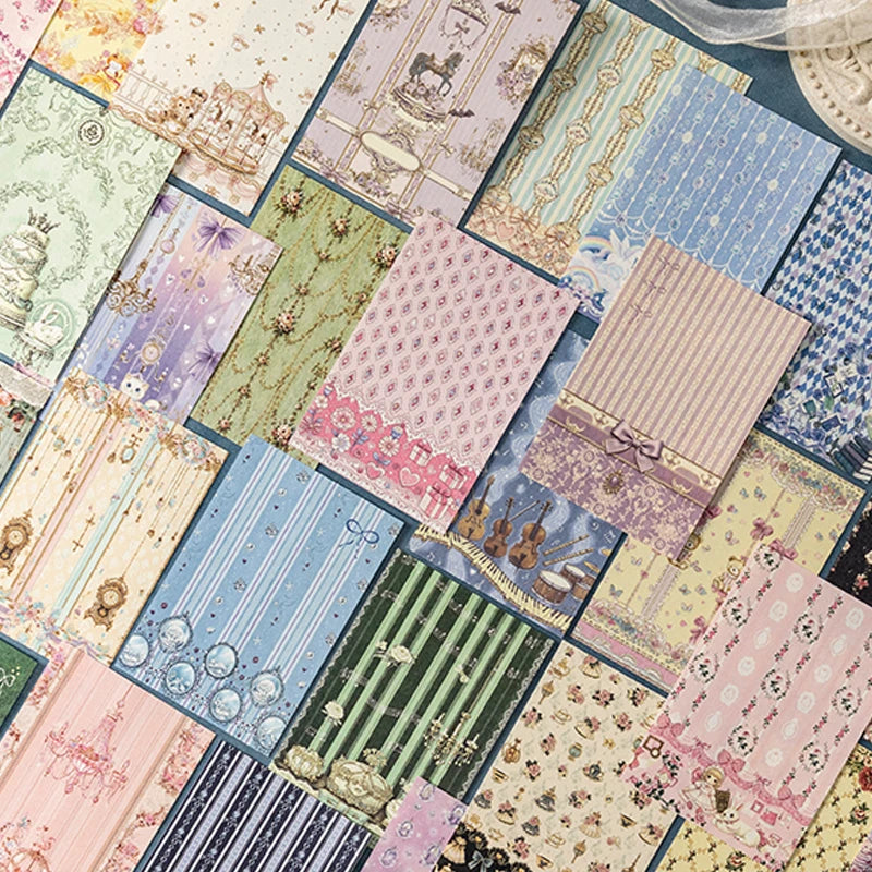 Soft Pastoral Textured Scrapbook Paper, Plaid & Floral Prints for Journal Background Collage Perfect Gift Choice Qme