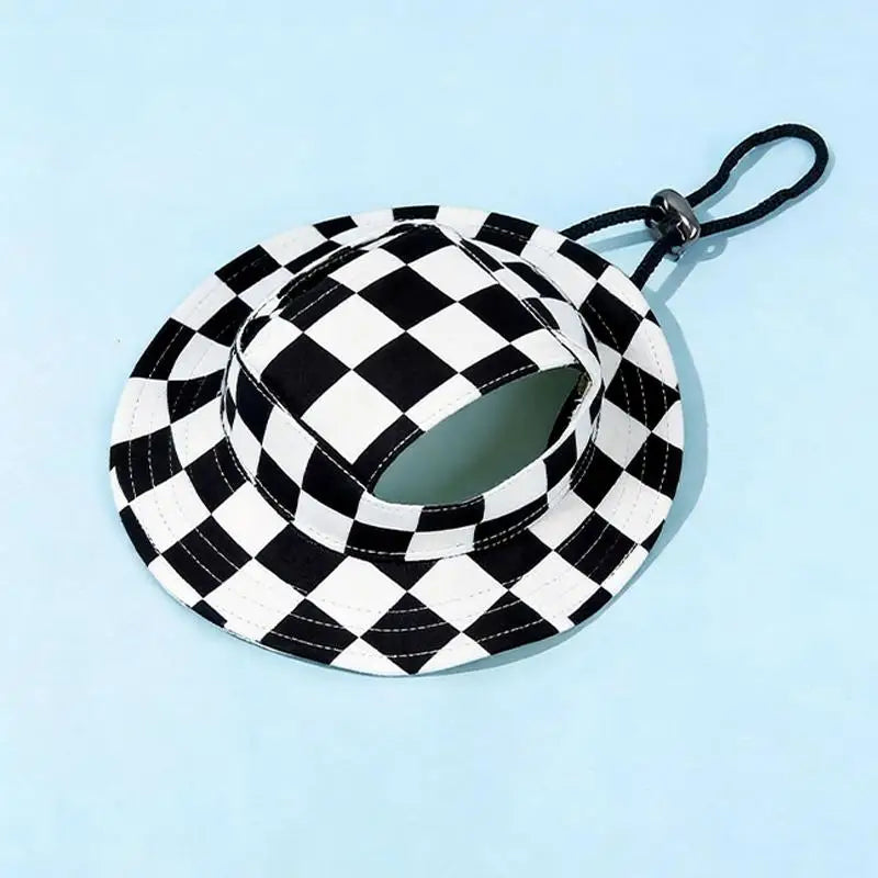 Summer Pet Cat Sun Hat Ear Holes Cute Kitten Fisherman Cap UV Qme B M